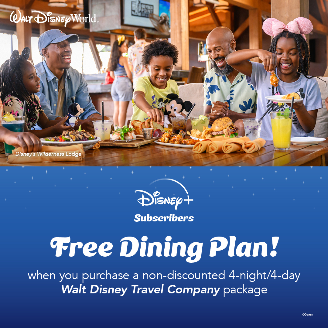 Disney+ Subscribers: Free Dining Plan Offer | Travel Deals & Promotions ...