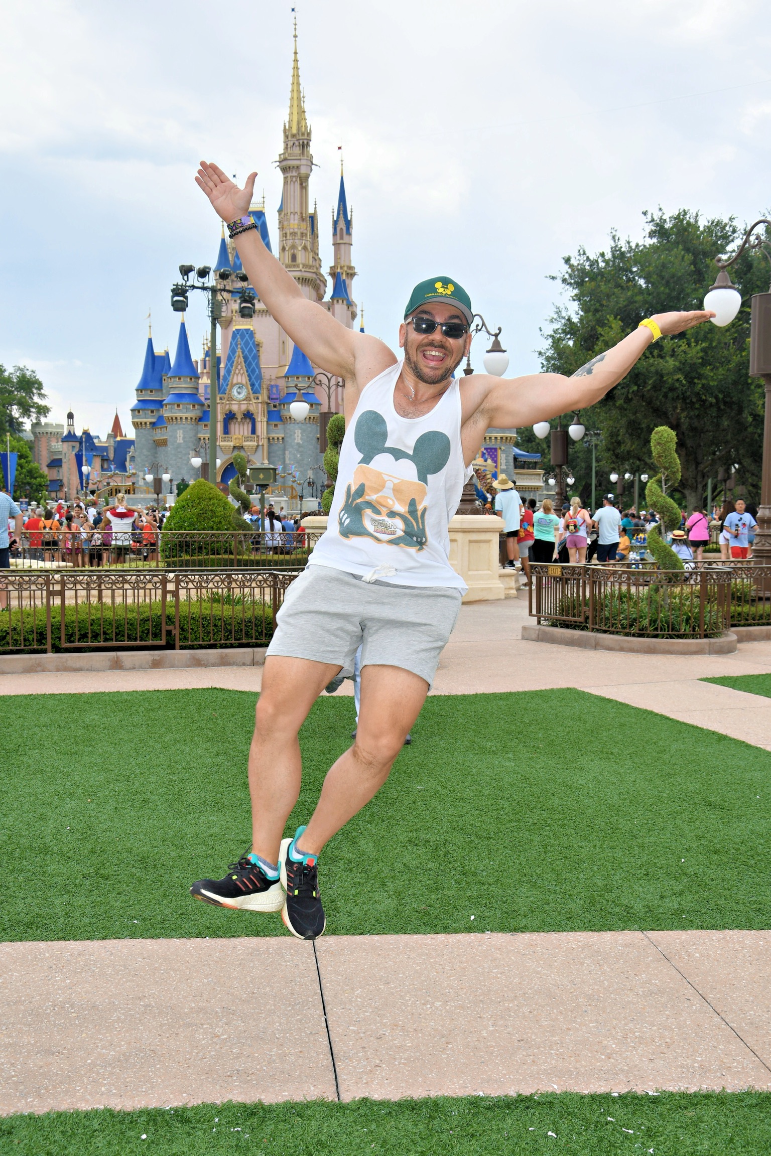 Mike in front of Cinderella Castle at Magic Kingdom, Walt Disney World